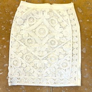 LA PERLA WHITE SKIRY. Macrame lace front